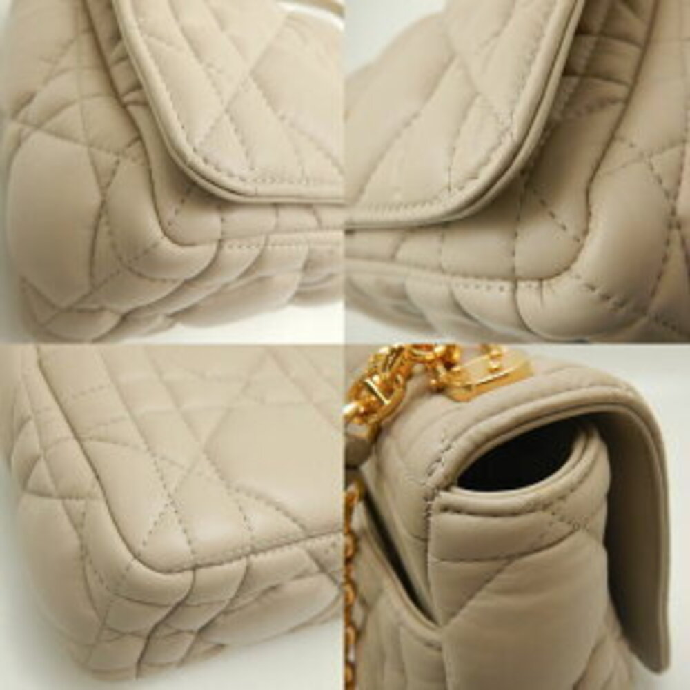 Dior Caro Cannage Shoulder Bag Beige Tan Calfskin - Picture 6 of 9